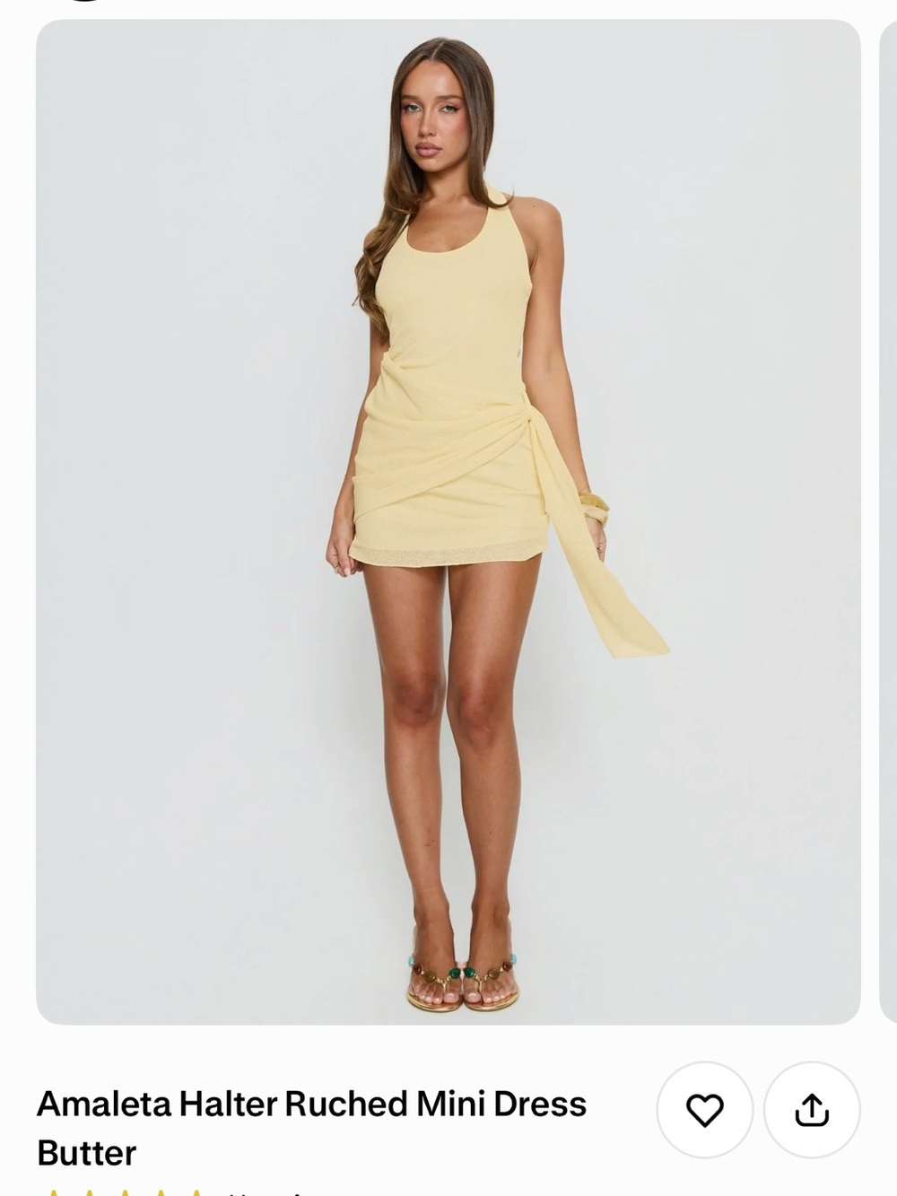 Princess Polly Butter Halter Ruched Mini Dress